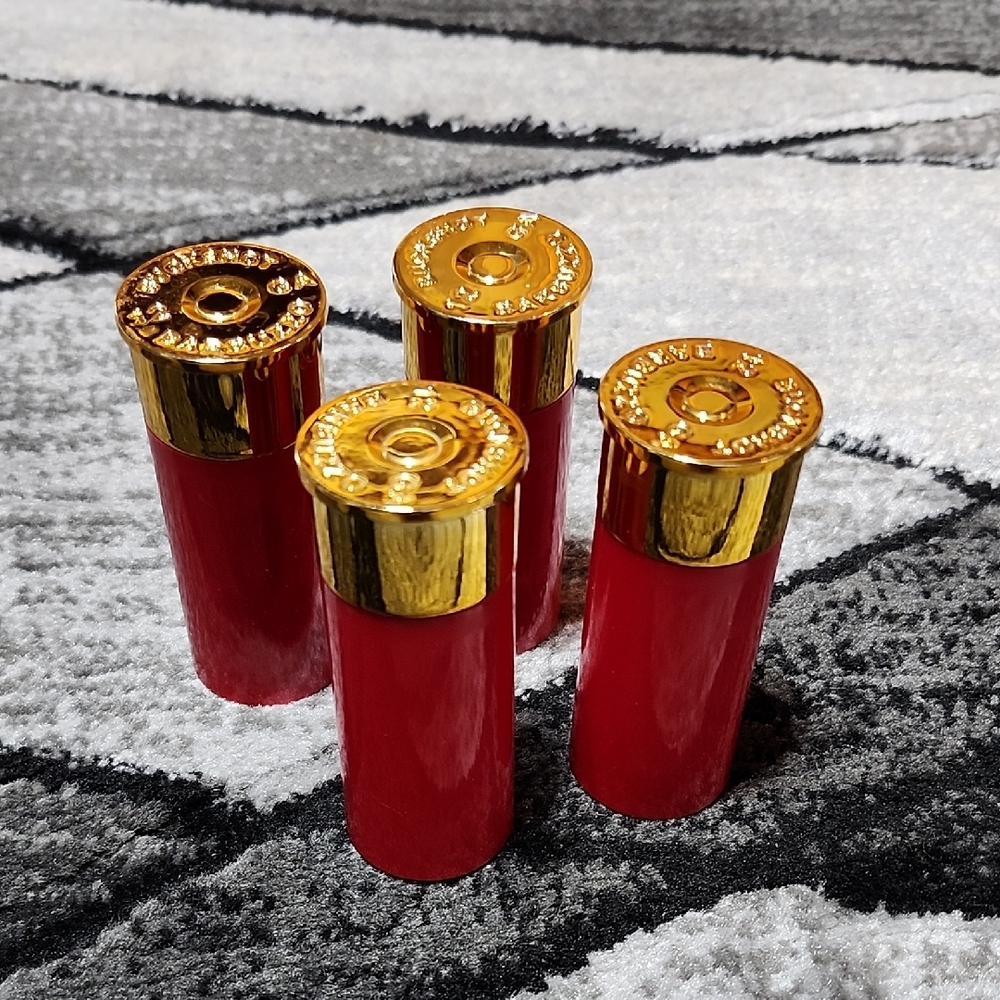 BARBUZZO BUCKSHOT 12-GAUGE SHOTGUN SHELL SHAPED SET-OF-4 SHOT GLASSES NOVELTY